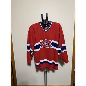 Vintage CCM Montreal Canadiens NHL Jersey Red XL Hockey